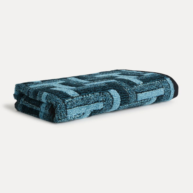 Möve Duschtuch Tide Tiles – 67 × 140 cm, Dunkelblau, 100% Baumwolle, 520 g/m²