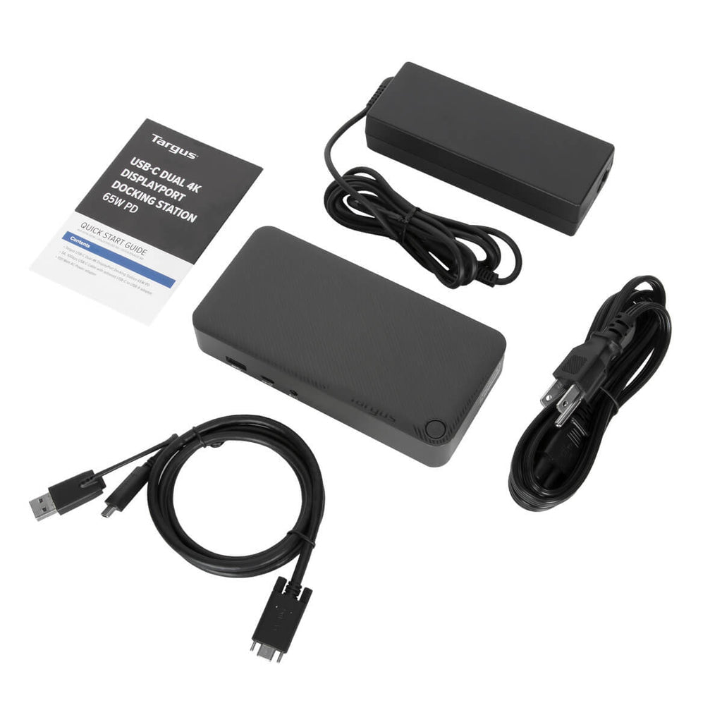 Targus 315EUZ Dockingstation – USB-A, 2× DP, 3× USB-A, 1× USB-C, 65 W PD, 3,5 mm Audio