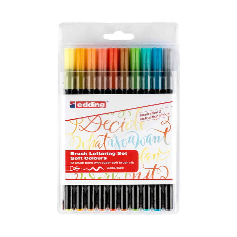 Edding 1340 Brush Pen – Pinselspitze, 1–3 mm, wasservermalbar, 10 Farben