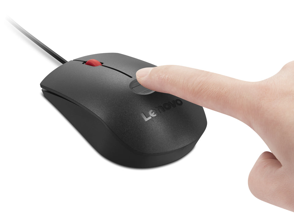 Lenovo FP USB MC G3 – Maus – Kabelgebunden (USB‑A), beidhändig, Schwarz