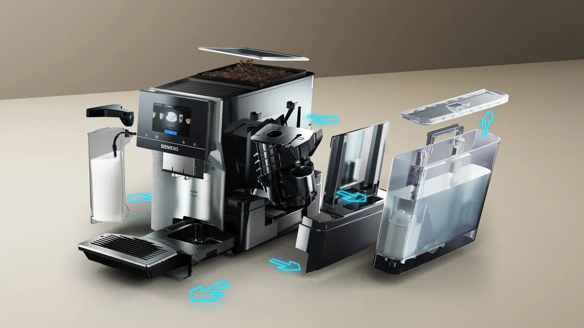 Siemens EQ700 TQ717D03 Kaffeevollautomat – 19 bar, 2,4 l, 320 g, Keramik-Mahlwerk, Edelstahl