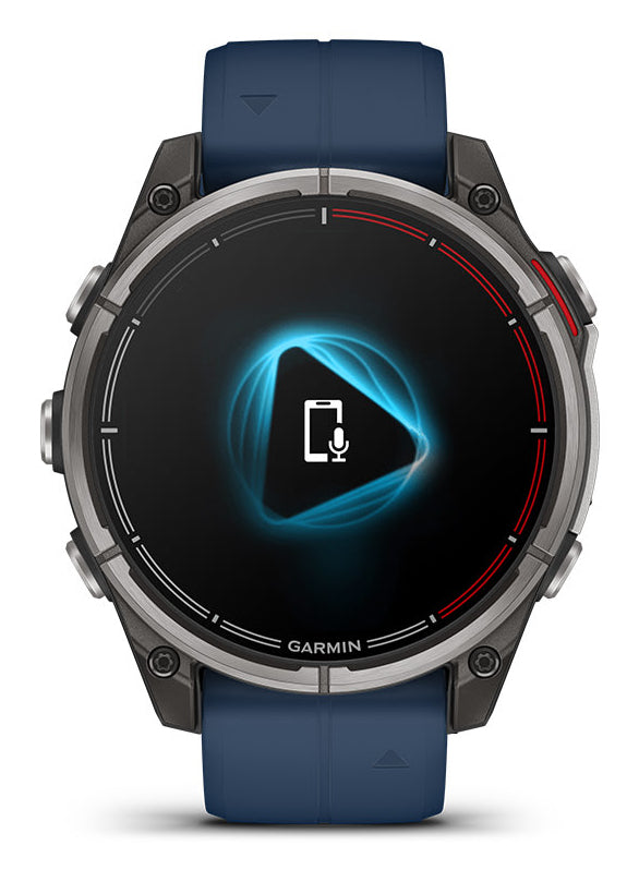Garmin Quatix 8 Pro 47 mm GPS + Cellular – CFRP Schwarz, Sportarmband, Blau, 100 m, für Android, iPhone