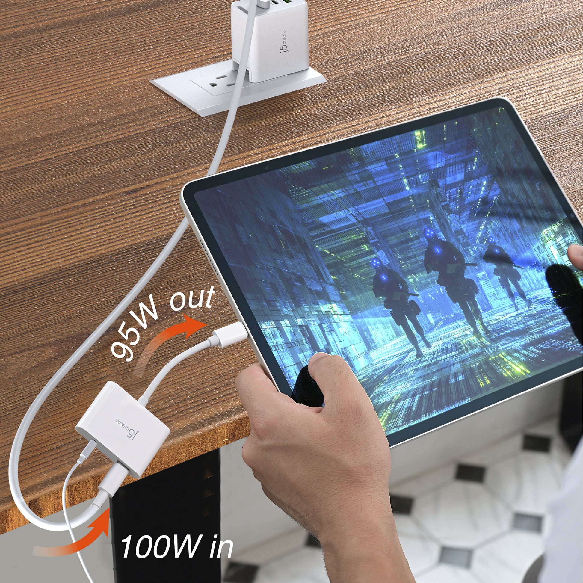 j5create JCA122-N USB-C zu 3,5-mm-Klinke Adapter – 0,82 m – Weiss