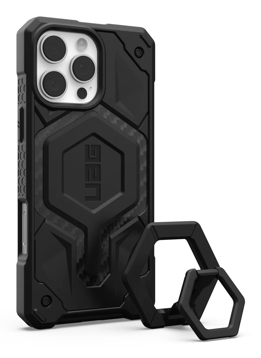 Urban Armor Gear UAG Monarch Pro Mag Rückcover – für Apple iPhone 16 Pro Max, PC, Schwarz, Carbon, bis 7,6 m sturzsicher