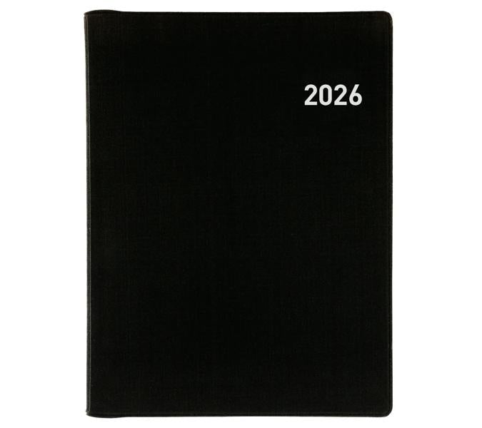 Biella Rex Agenda – 1 Woche/2 Seiten, Spiralbindung, 10,1 × 14,2 cm, 2026, mehrsprachig, schwarz, FSC