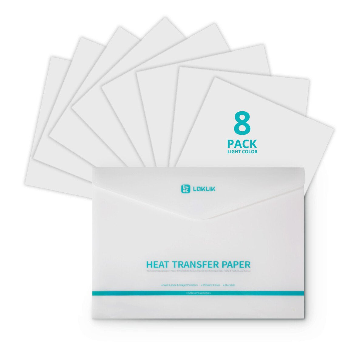 LOKLiK Dunkle Transferfolie – A4, Schwarz – 8 Blatt