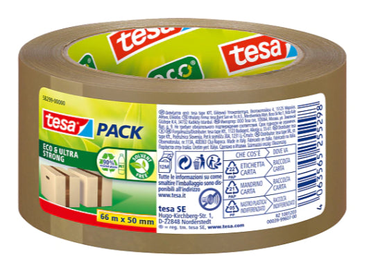 tesa Vinylband – 50 mm × 66 m, braun, stark, eco:plus