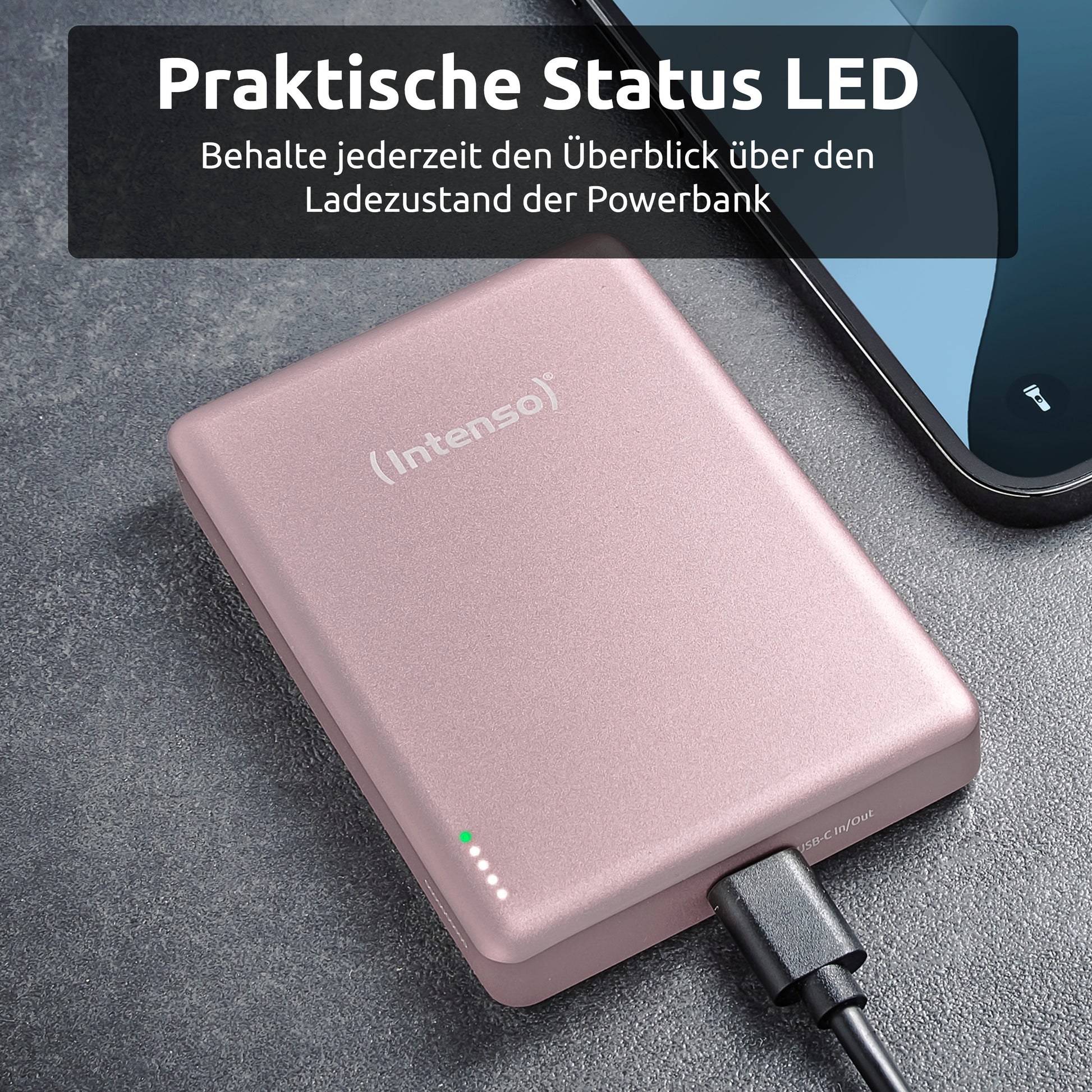 Intenso MagSafe Powerbank 10000 mAh, PD 20 W, für iPhone (MagSafe), Rosé