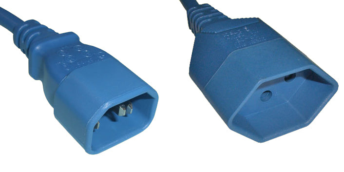 Diggelmann Netzkabel, IEC C14 auf T13, Kinderschutz, angespritzt, 0,3 m, Blau, SPBLC14T13-03