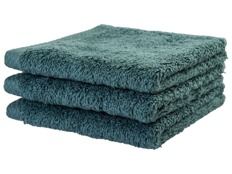 COCON Waschlappen – 30 × 30 cm, Eukalyptusgrün, 100% Baumwolle, 550 g/m², 3er-Set, OEKO-TEX