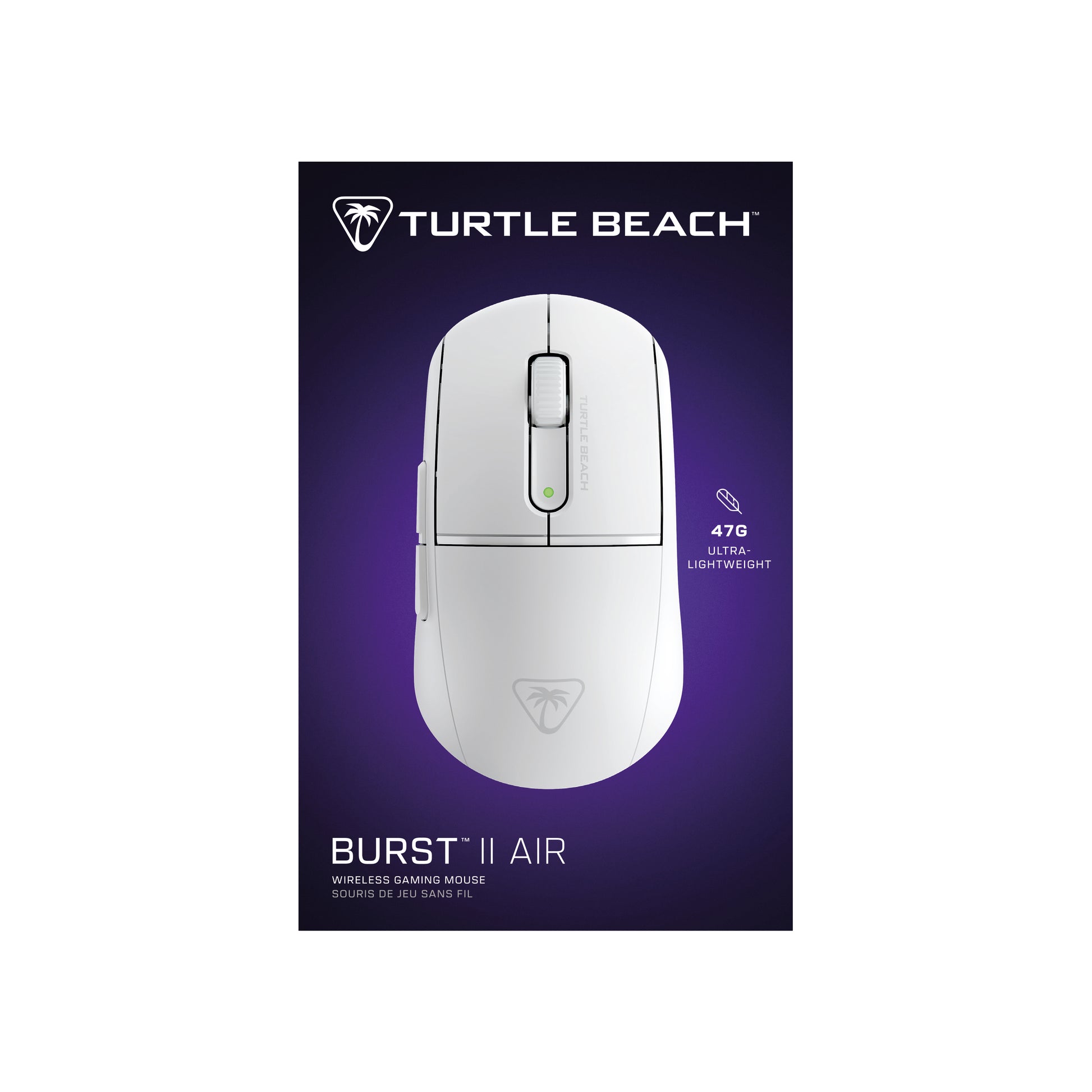 Turtle Beach Burst II Air Gaming-Maus – kabellos, 26'000 DPI, 6 Tasten, für Rechtshänder, ultraleicht, weiss