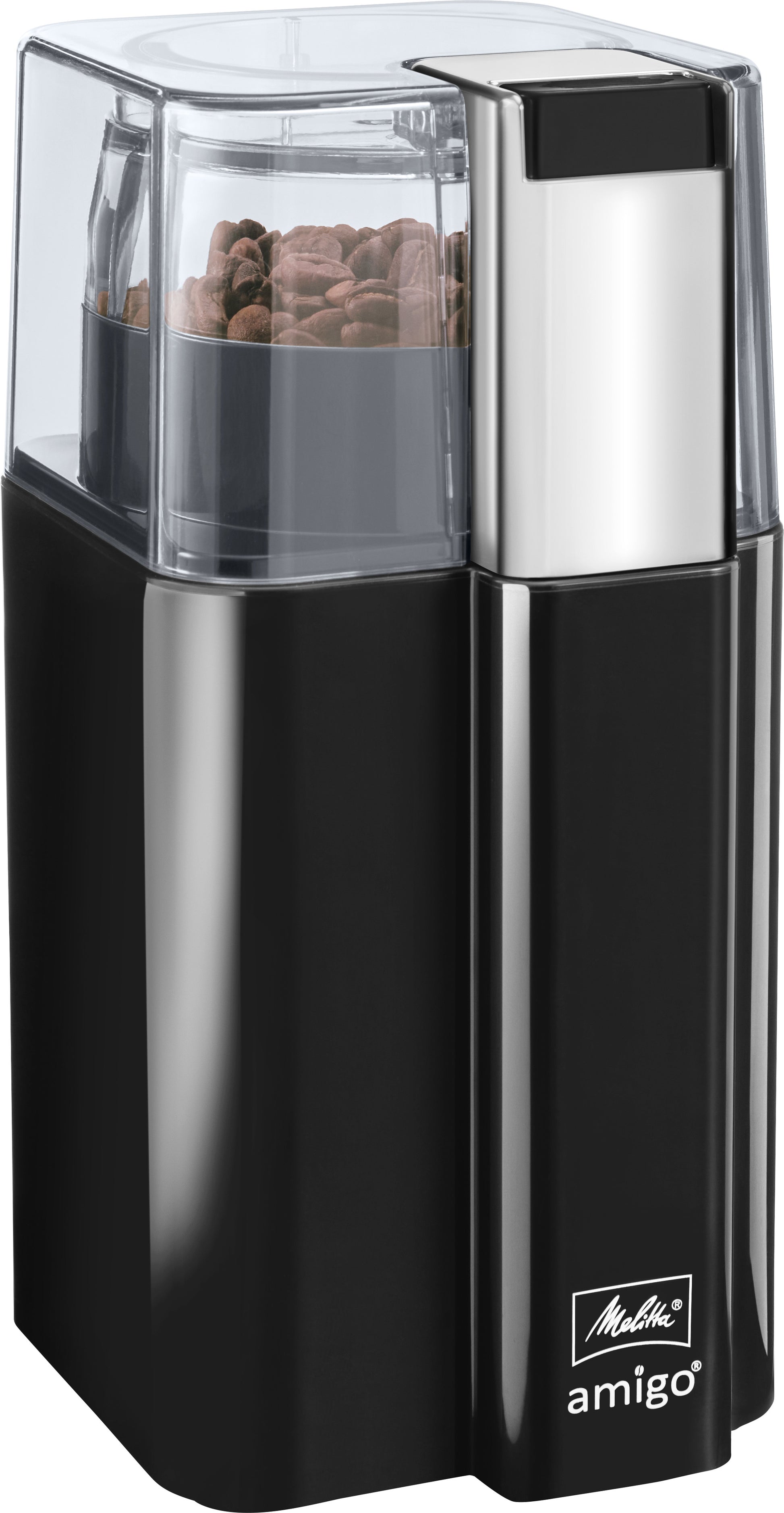 Melitta Kaffeemühle Amigo – 60 g, Schlagmesser, 170 W – schwarz/edelstahl