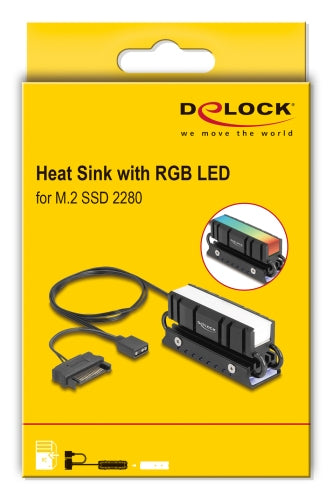 DeLOCK 18460 – M.2-Kühlkörper für M.2 2280, 83×26×34 mm, RGB
