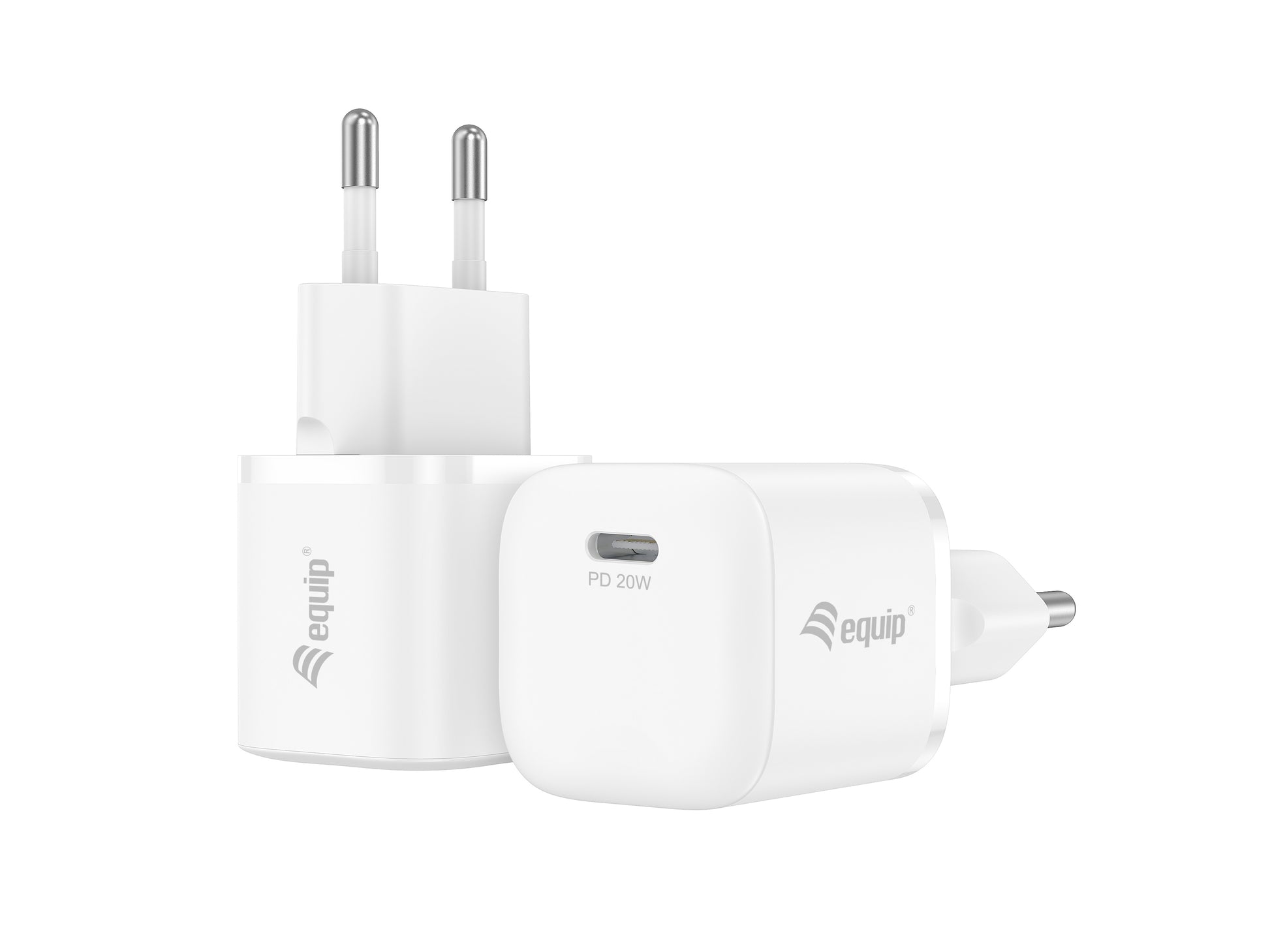 Equip USB-Ladegerät 20 W – USB-C×1 – PD 3.0, EU-Stecker (Typ C) – Weiss – Packung 25×