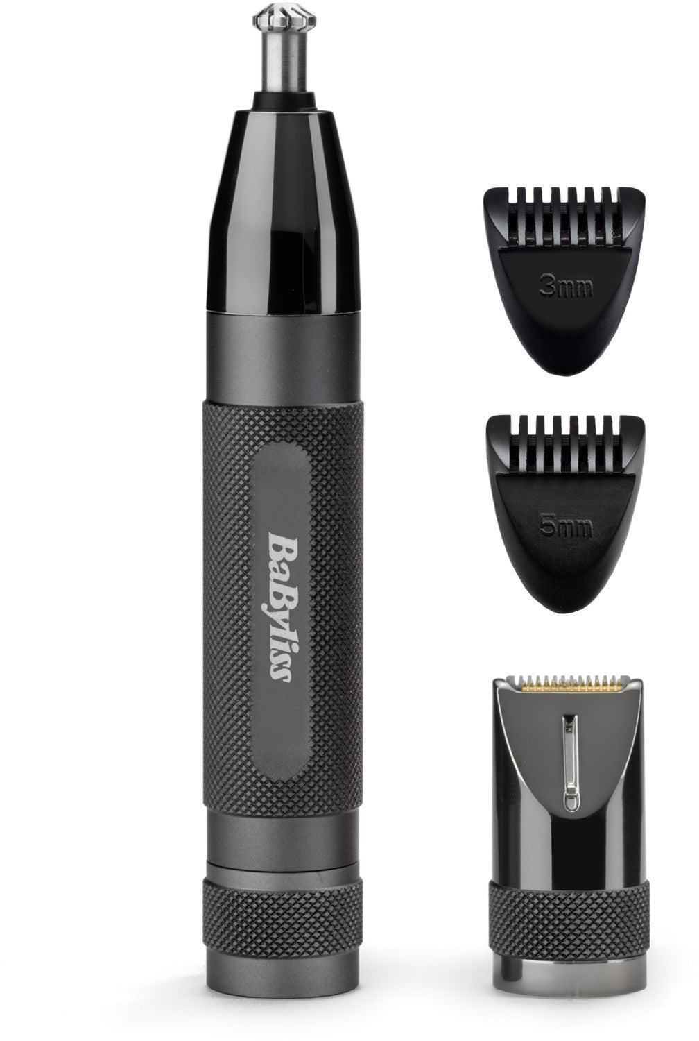 BaByliss Präzisionstrimmer E111E – Nasen-/Ohrhaar, Augenbrauen – Schwarz, Metall – Batteriebetrieben (AA)