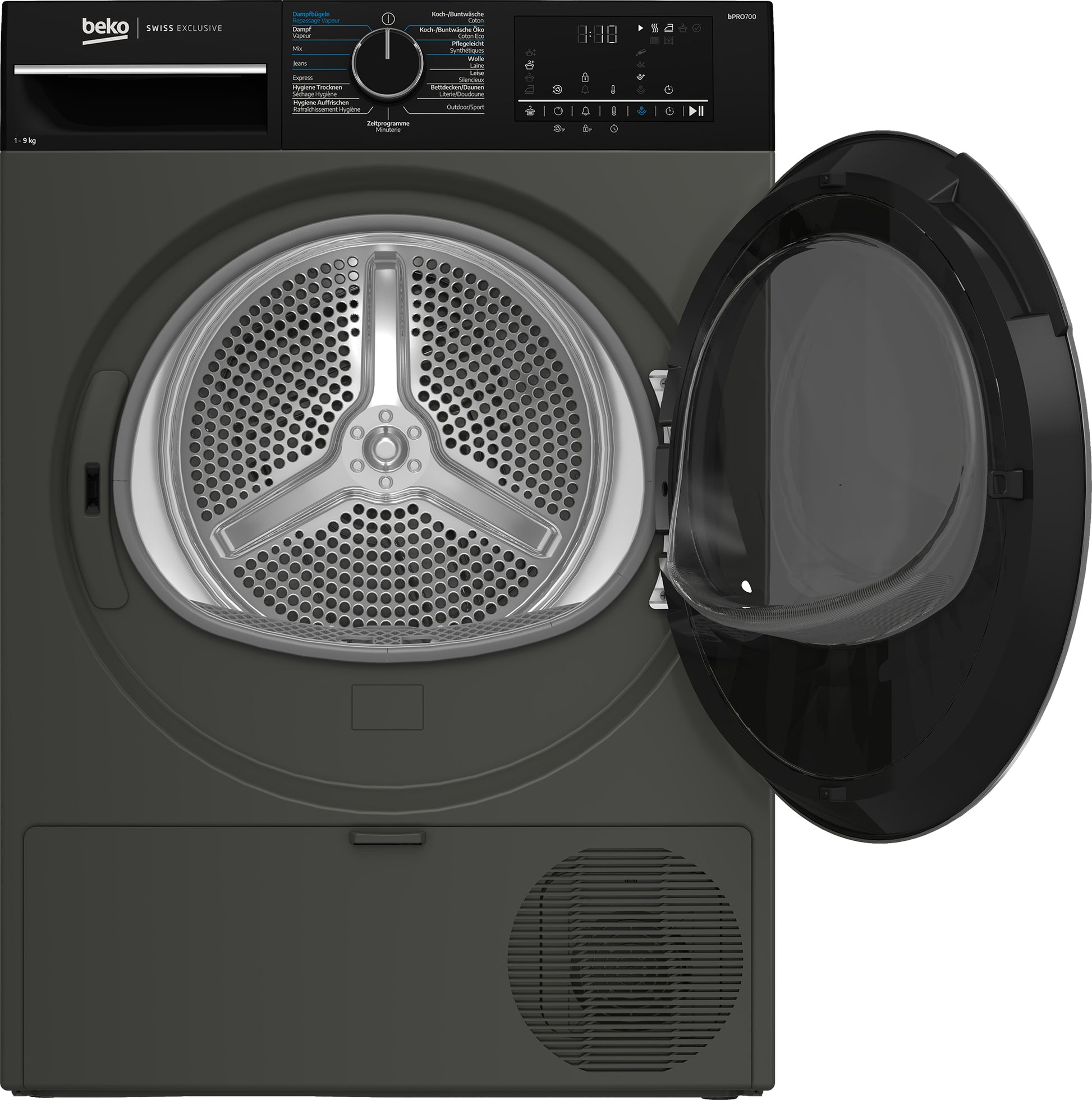 Beko Wäschetrockner TR529 – 9 kg, Wärmepumpe, Grau, 598 × 672 × 846 mm