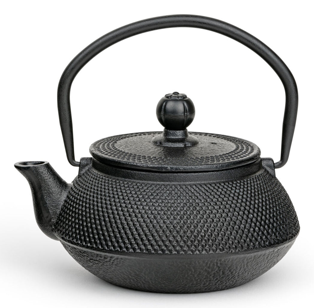 Bredemeijer Jang – Teekanne, 0,5 l, Gusseisen, Edelstahl-Teesieb, Schwarz, für Gas