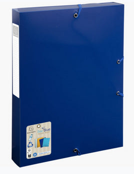 Exacompta Gummibandmappe Bee Blue A4 – Gummiband, Polypropylen (PP), Marineblau, Füllhöhe 40 mm