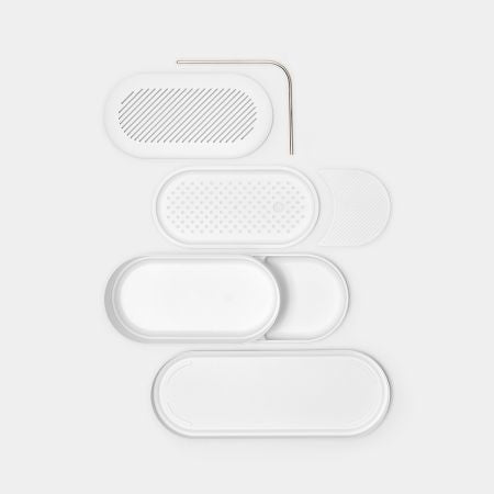 Brabantia Utensilienhalter (wandmontiert) 35,2 × 13 × 15 cm, Kunststoff/Silikon, weiss