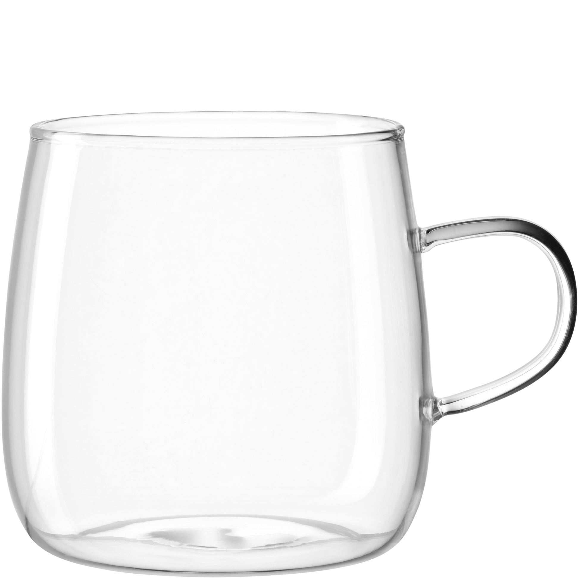 LEONARDO Teetasse – 0,57 l, Glas, transparent, Henkel, spülmaschinenfest, mikrowellenfest, 4 Stück