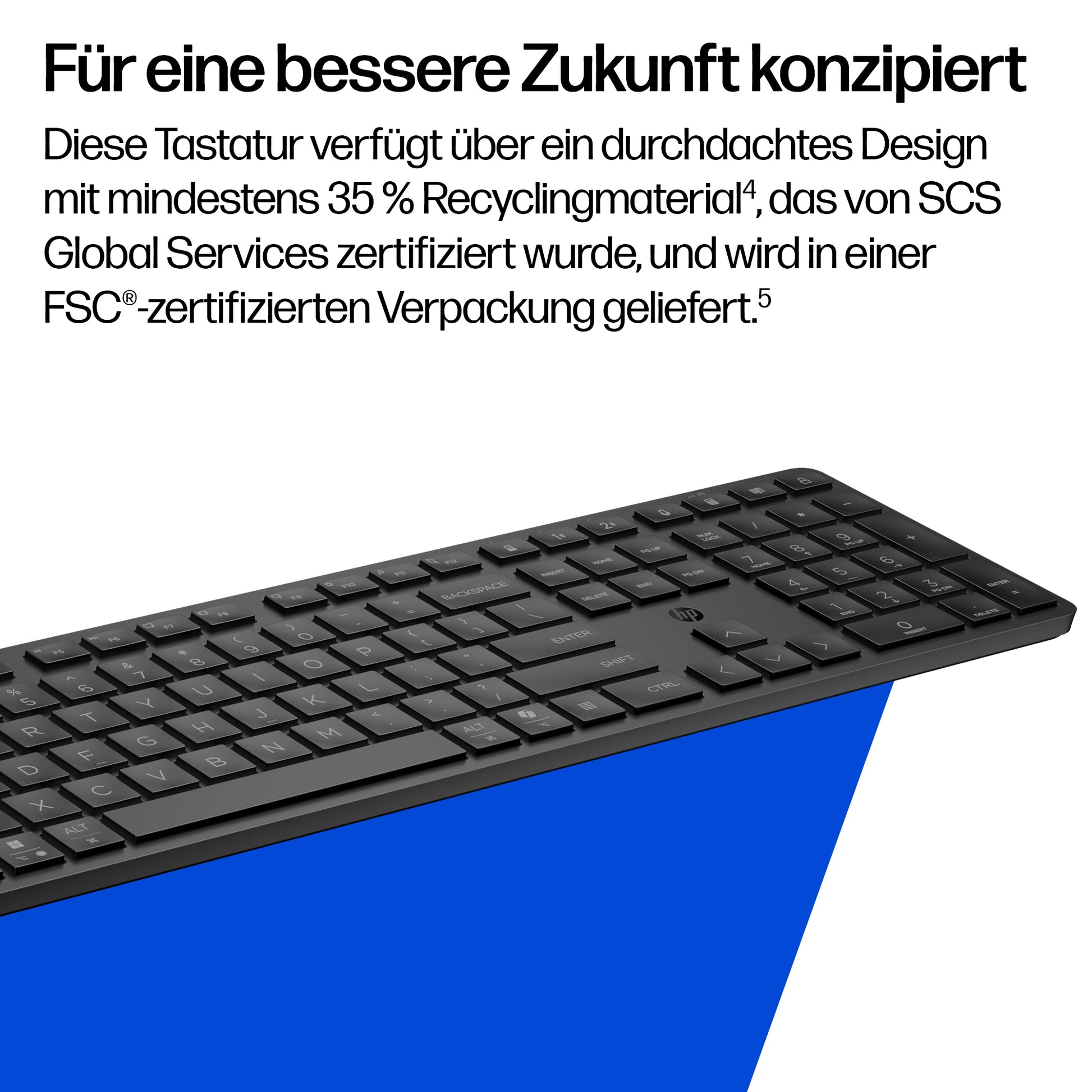 HP 495K – Tastatur – Bluetooth & 2,4 GHz (USB-A Empfänger) – leise Tasten – schwarz