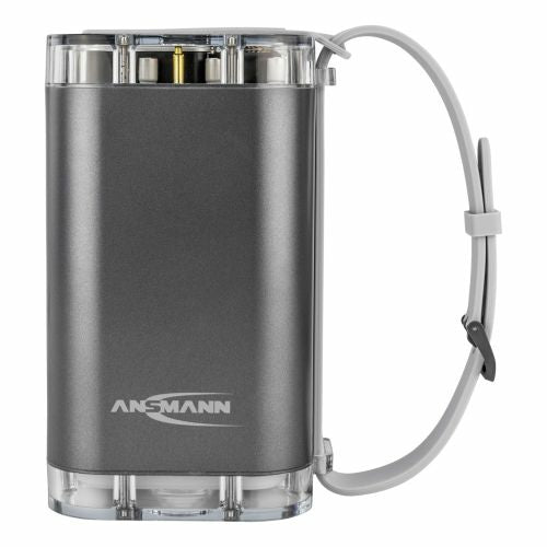 Ansmann Powerbank 40000 mAh, PD 100 W, 2× USB-C, 2× USB-A, LED Lampe, IP67, TFT-LCD, Silber