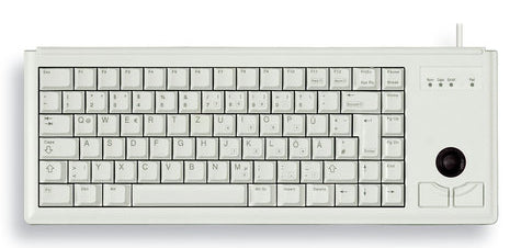 CHERRY G84-4400 – Tastatur, kabelgebunden (PS/2), US-Layout (EN), mit Trackball, grau