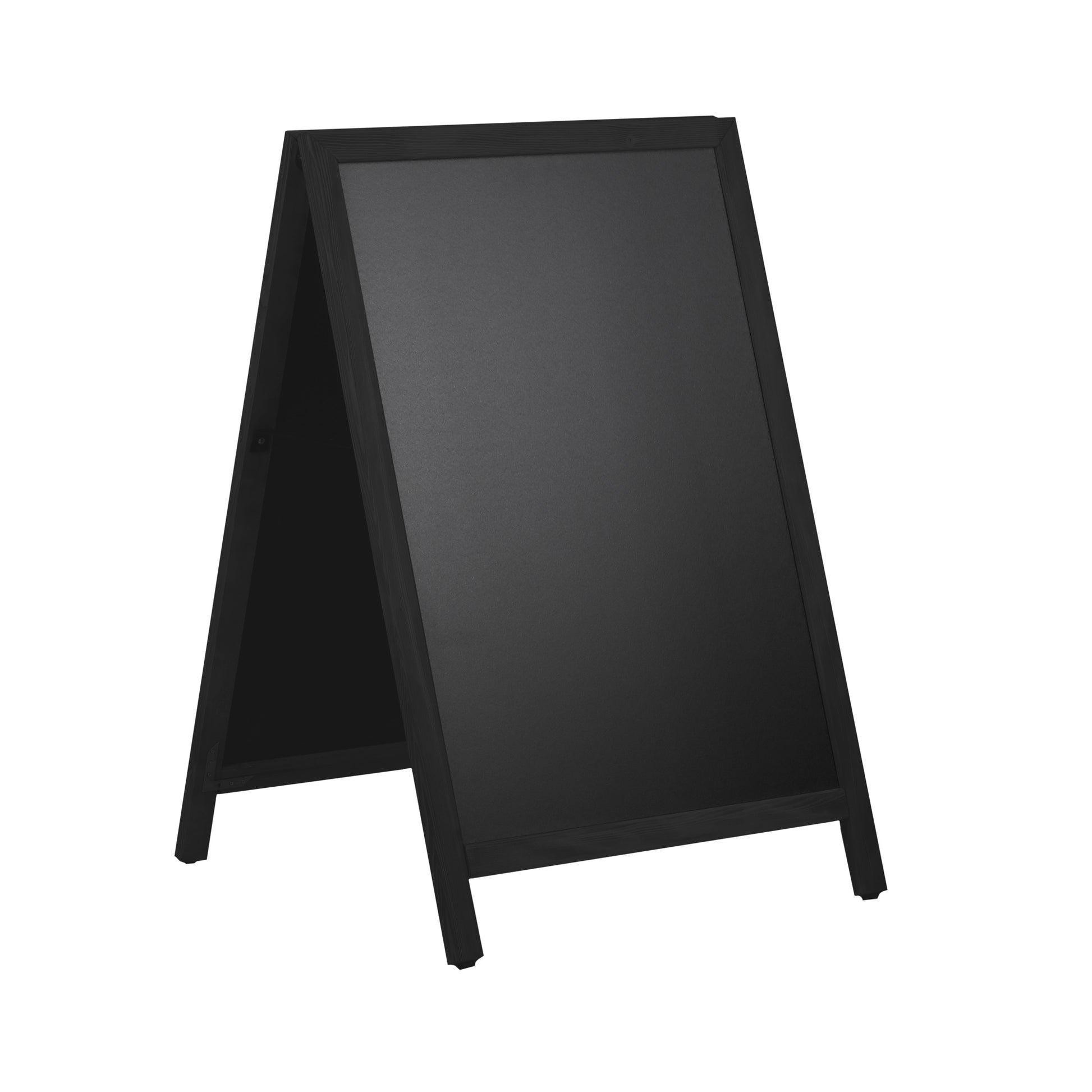 Europel Kundenstopper – 660 × 1'040 mm – Kieferholzrahmen, Verbundholz, schwarz – doppelseitig, für Kreidemarke