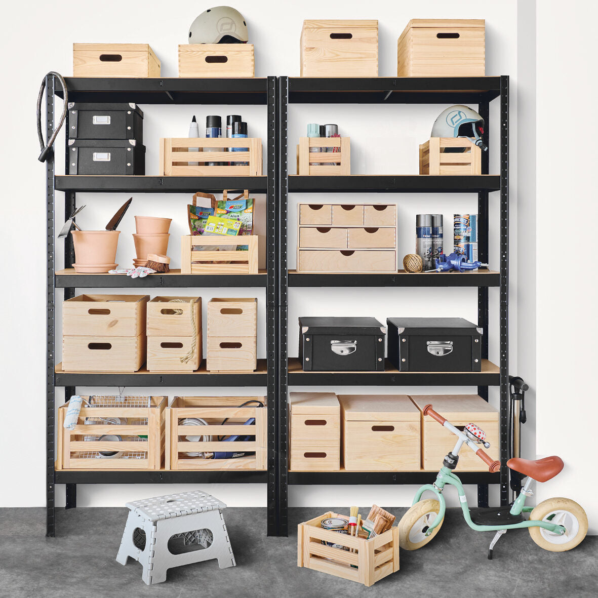 Zeller Present Aufbewahrungsbox ohne Deckel – Kiefer – Braun – stapelbar, mit Tragegriff – 298 × 145 × 198 mm