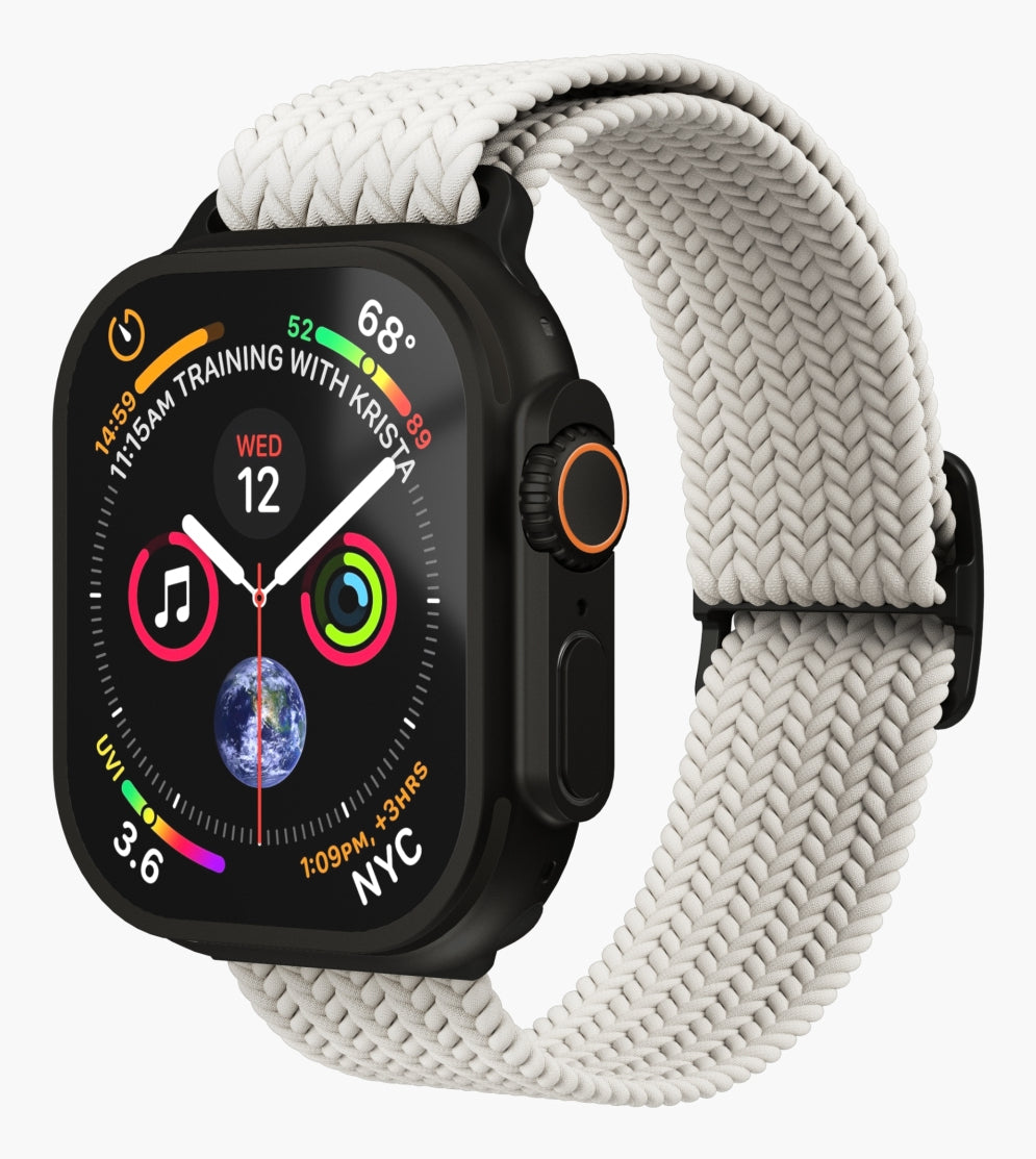 Vonmählen Woven Loop – Armband – für Apple Watch – Creme/Schwarz, One Size, Nylon