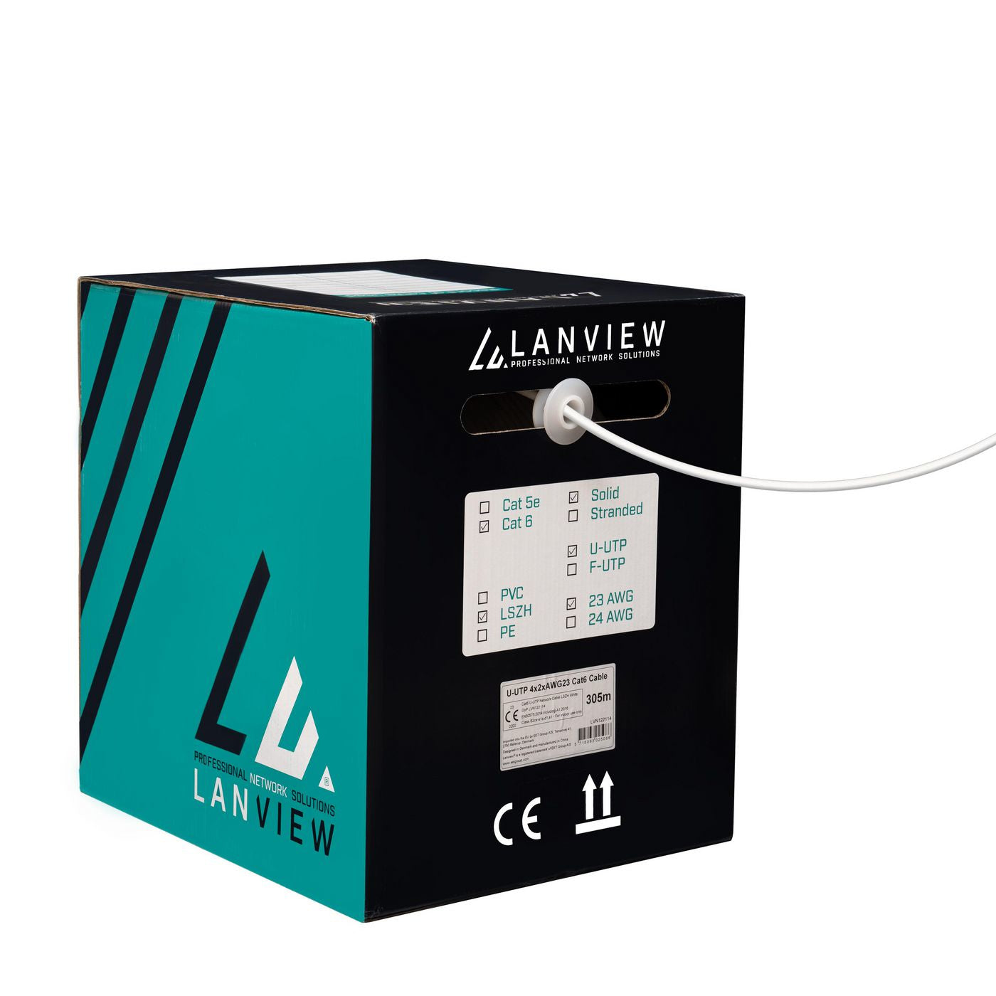 Lanview Cat6 Netzwerkkabel – 305 m, weiss, LSZH, B2ca