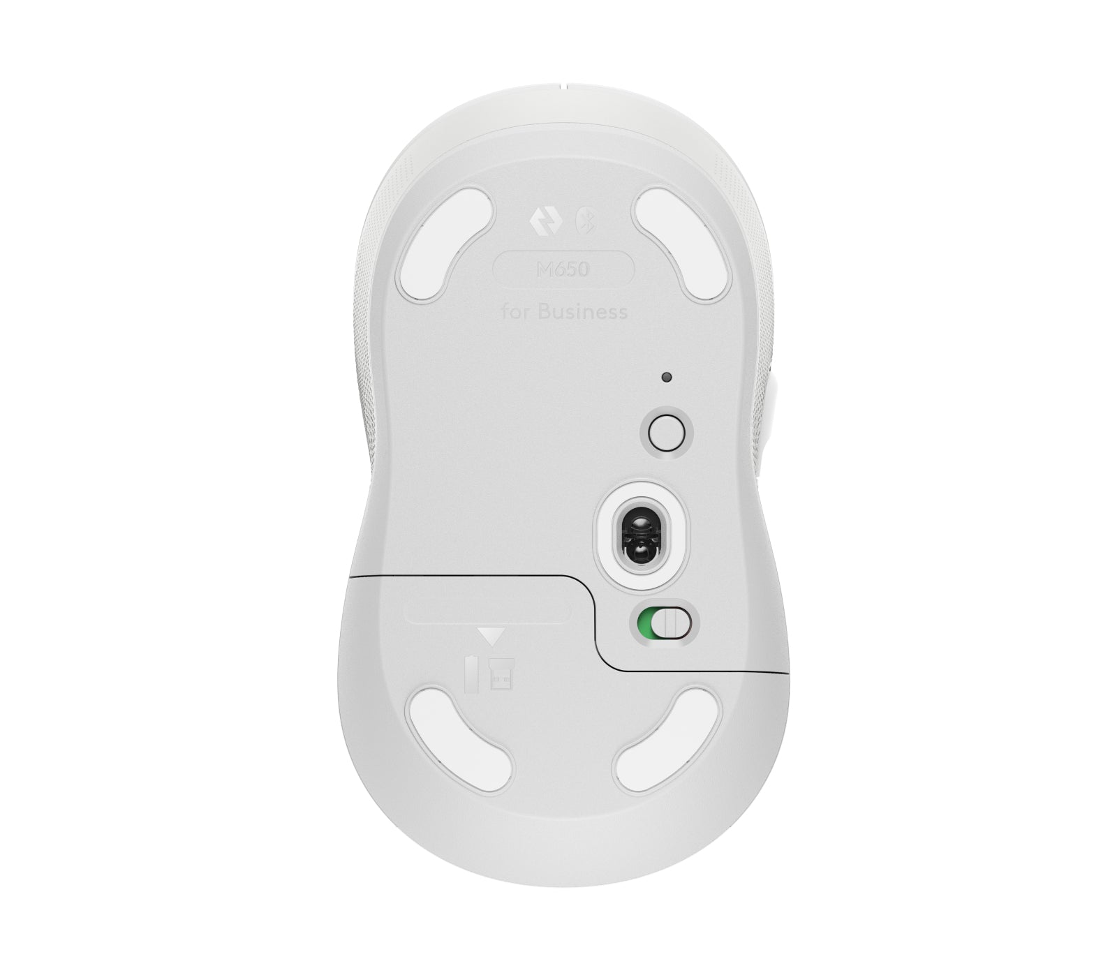 Logitech M650 für Business Business-Maus – für Rechtshänder, für mittlere Handflächen, Weiss