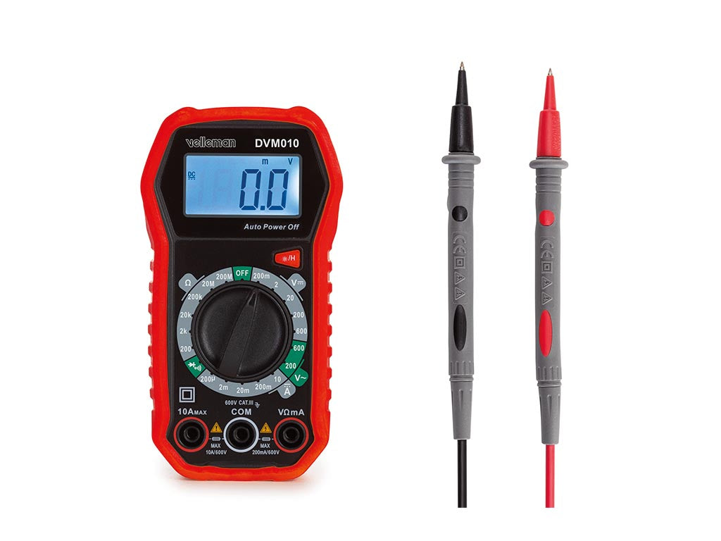 Velleman 469860 – Multimeter – 0,1–600 V AC, CAT III 600 V, Hintergrundbeleuchtung