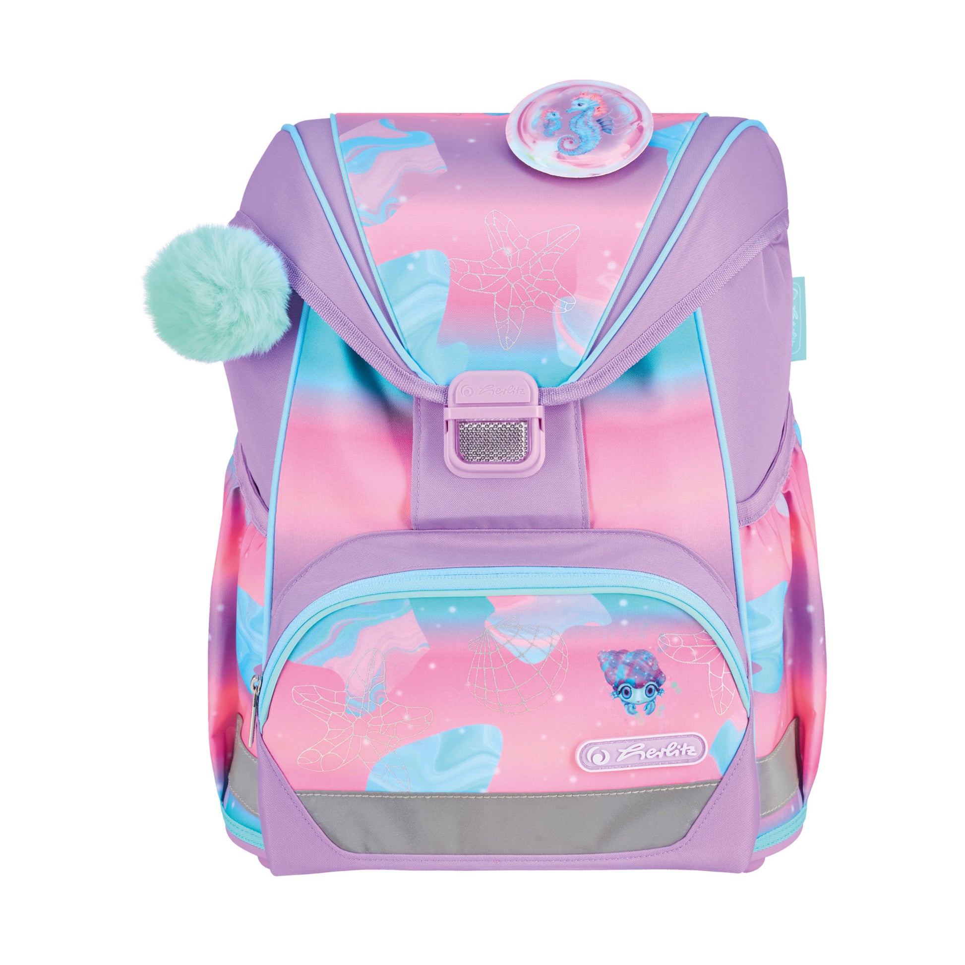 Herlitz UltraLight Plus – Schulrucksack-Set 4-teilig, Meerestiere, 16 l, 28×36×21 cm