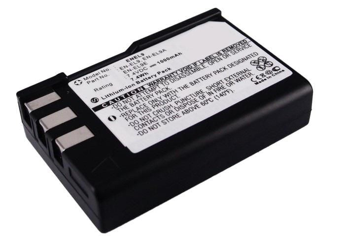 CoreParts Akku EN-EL9 – 7,4 V, 1000 mAh (7,4 Wh), Li-Ion – für Nikon D3000, D40, D5000 und andere – Schwarz