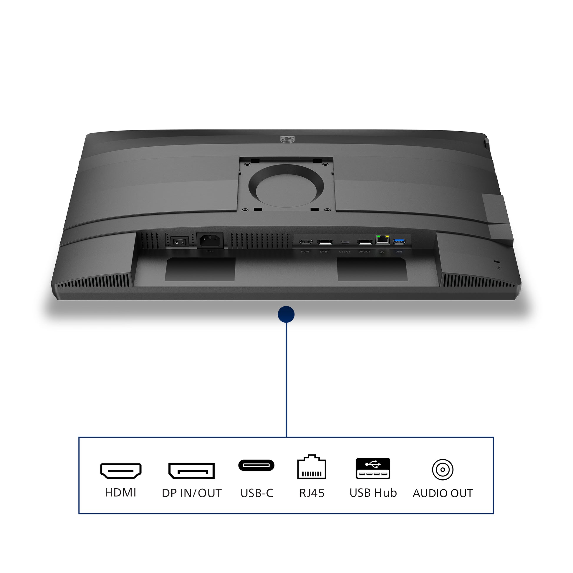 Philips 24B2U4301/00 – Monitor, 23,8", 300 cd/m², höhenverstellbar, USB-Hub, Lautsprecher, Daisy Chain, Grau