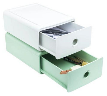 Exacompta Tiny Box AutentiK – Schubladenbox – 1 Schublade, A5+, Weiss, Kunststoff, 265 × 190 × 107 mm