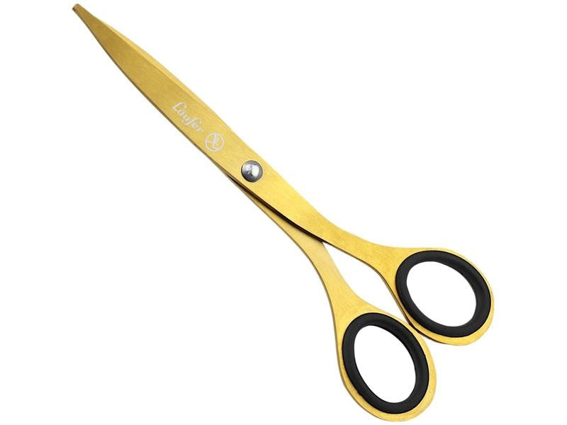 Laufer Universalschere – 17,0 cm, titanbeschichtet, spitz, Gummi, gold