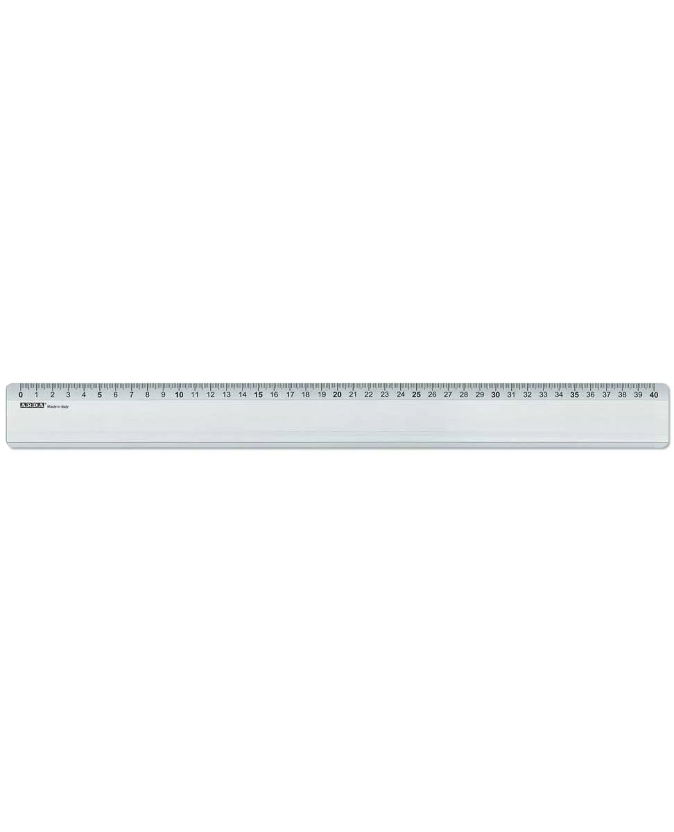 ARDA Wandtafel-Lineal 40 cm – Aluminium, Silber, mit Tuschekante, rutschfest