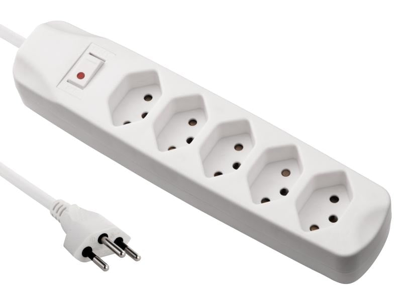 Furber. Furber Steckdosenleiste – 5× T13, 1,5 m, mit Schalter, Weiss