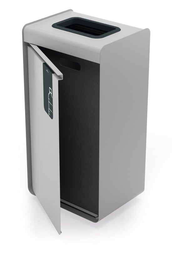 Durable Abfallcontainer – 55 l – Metall, Kunststoff, Anthrazit, Grau – B × H × T 420 × 830 × 330 mm – TÜV