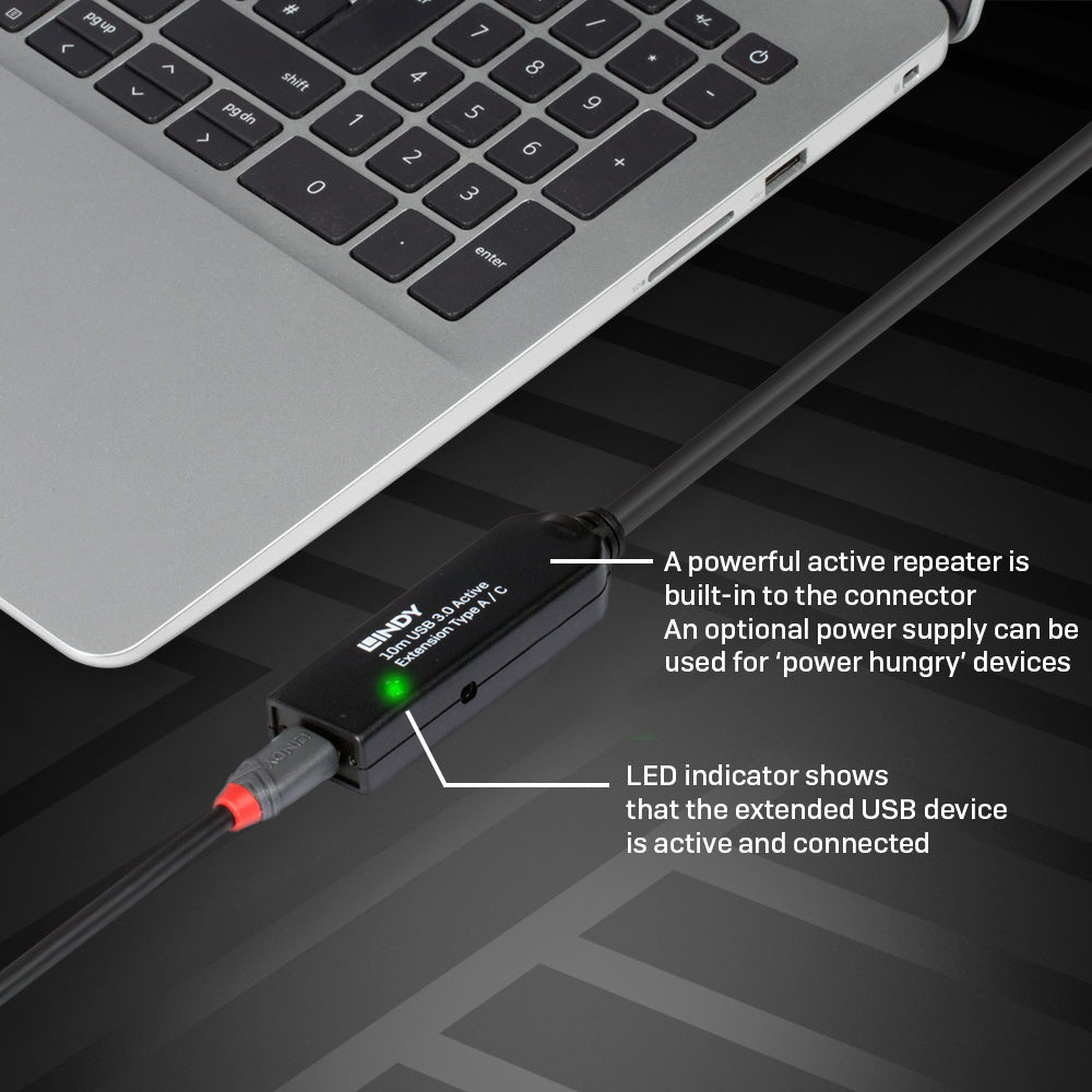 Lindy USB-Kabel, USB-A zu USB-C, 10 m, USB 3