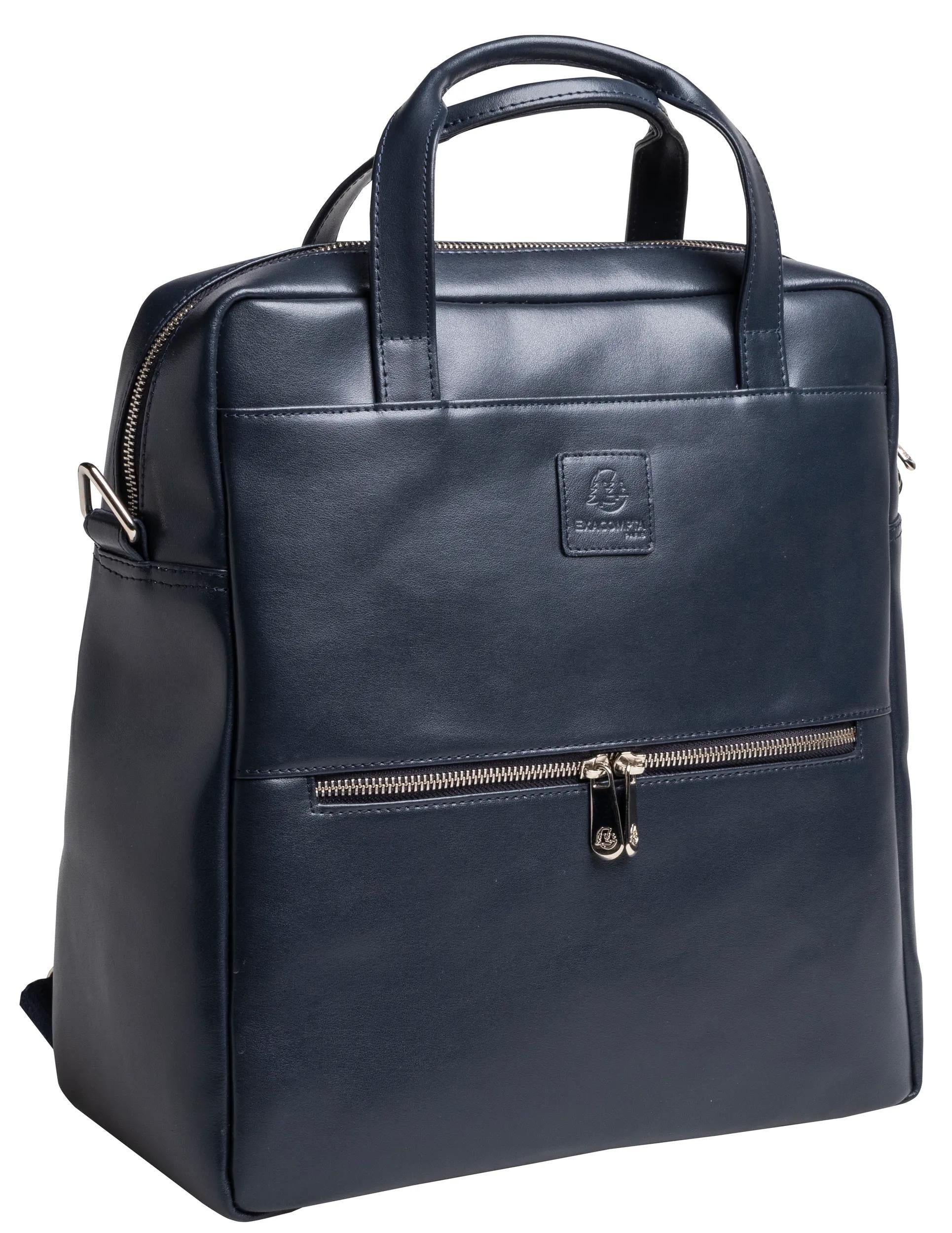 Exacompta Notebook-Rucksack bis 14" – Leder, Blau
