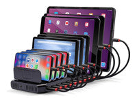 Lindy Ladestation – 90 W, 10× USB-A, Überspannungsschutz – für Smartphones, Tablets, USB-Geräte