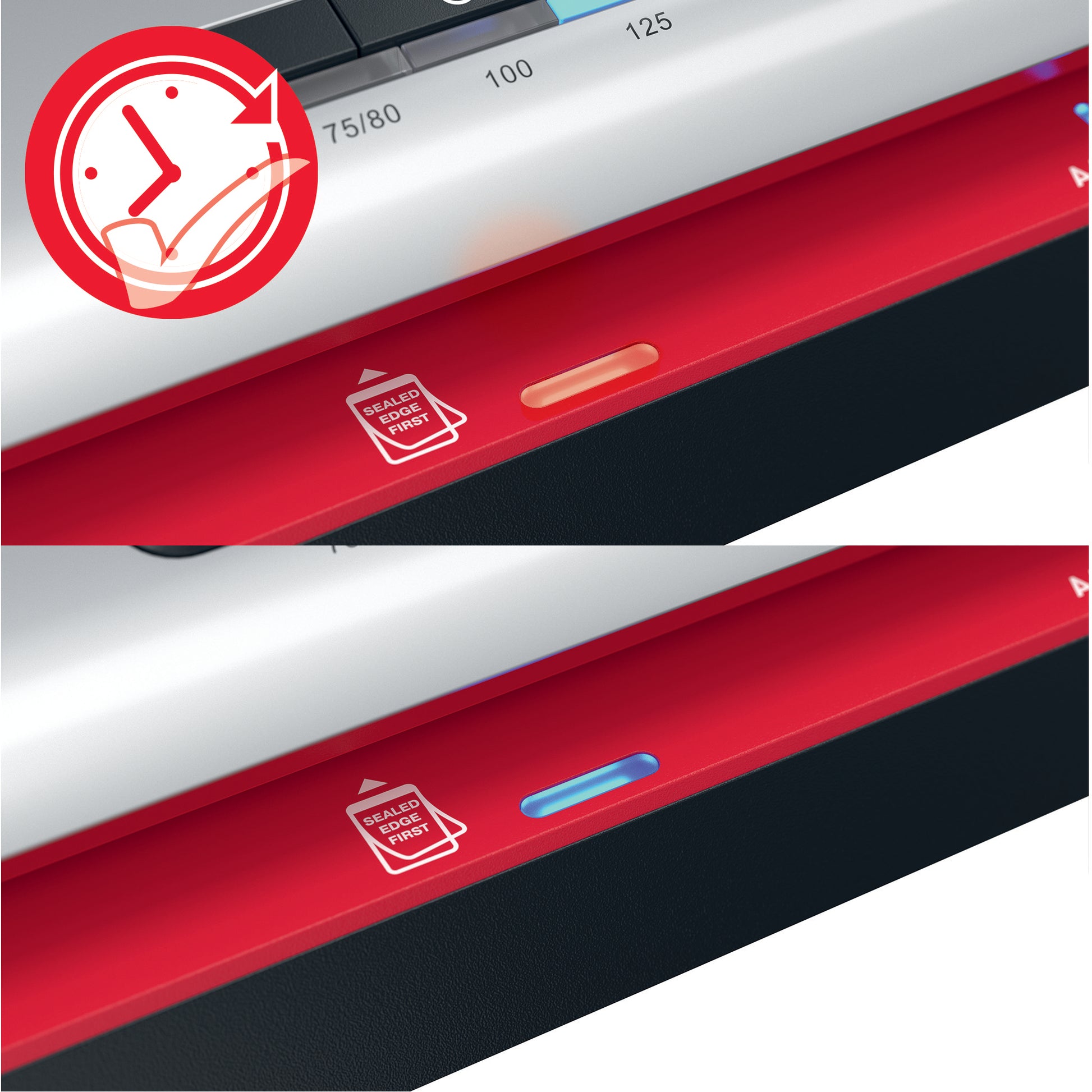 GBC 250HS Laminiergerät A3 – 2-Rollen, 250 µm, Aufheizzeit 1 Min., 500 mm/min, Schwarz/Silber/Rot