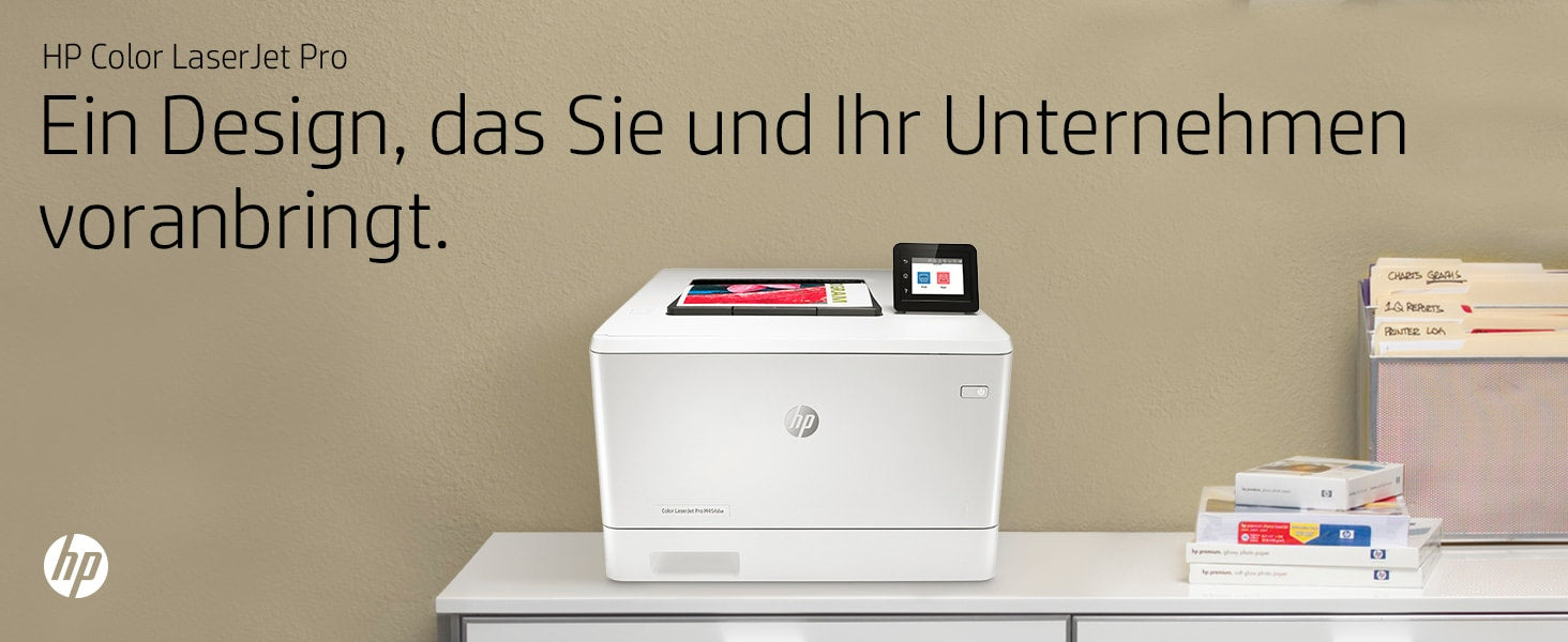 HP Color LaserJet Pro M454dw – A4, Farbe, Duplex, 27 S./Min., 600 × 600 dpi, WLAN/LAN/USB, Papier: 300 Blatt