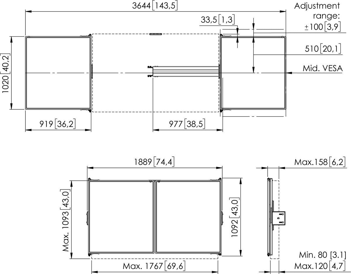 Vogel's Whiteboard – 364.4 × 102 cm