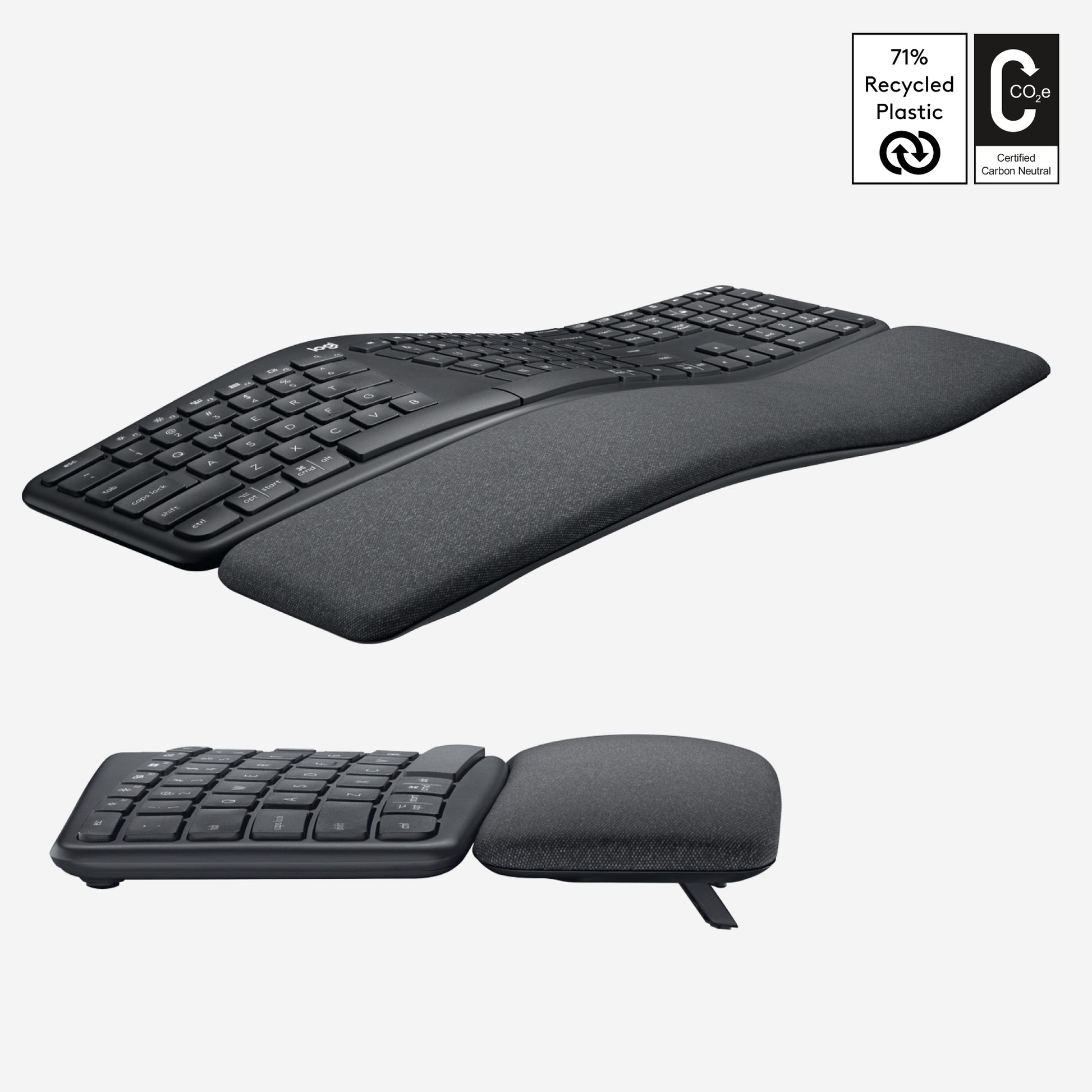 Logitech ERGO K860 – Tastatur, US-Layout (EN), ergonomisch, Grau