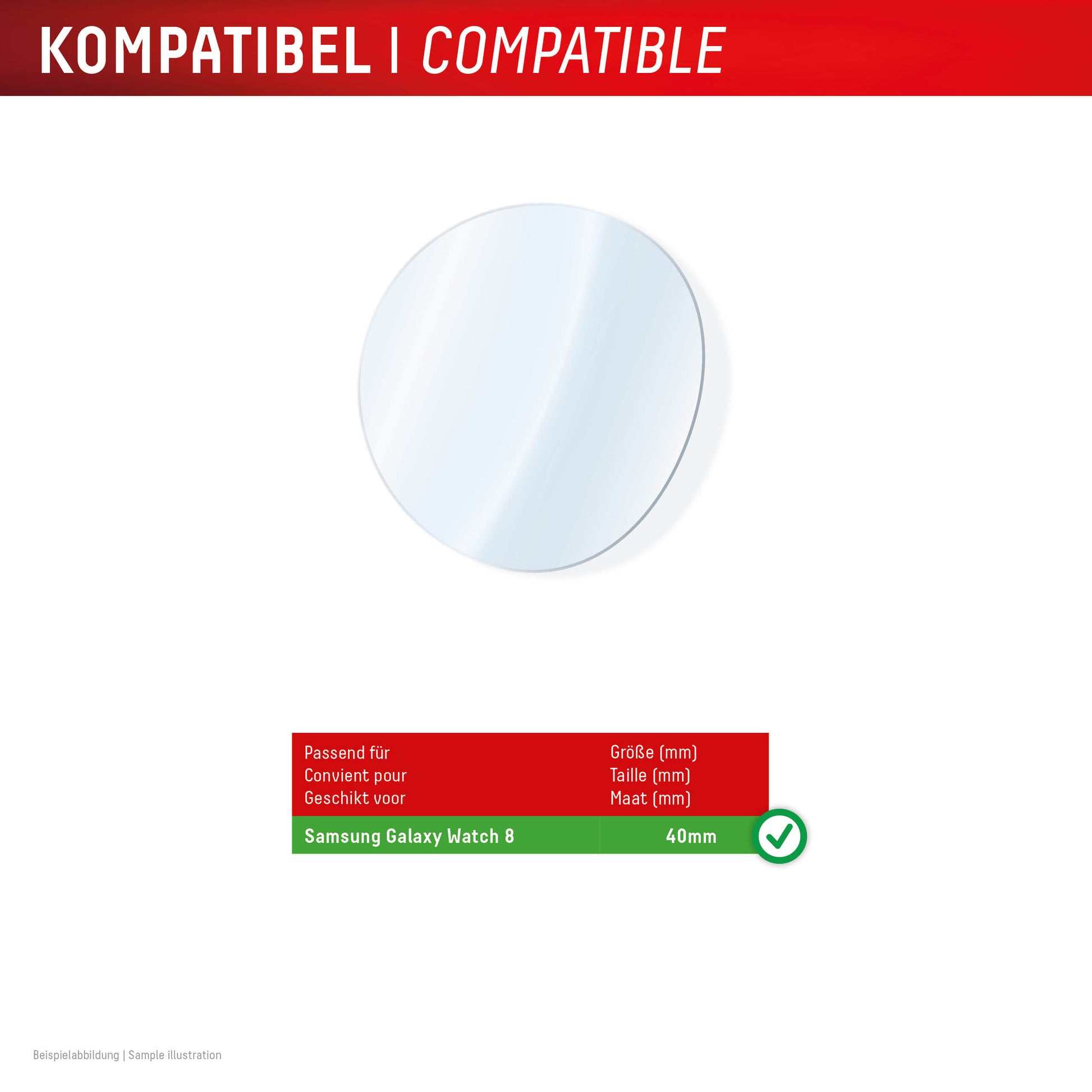 Displex Displayschutz (Panzerglas), Full Cover – für Galaxy Watch 8 40 mm