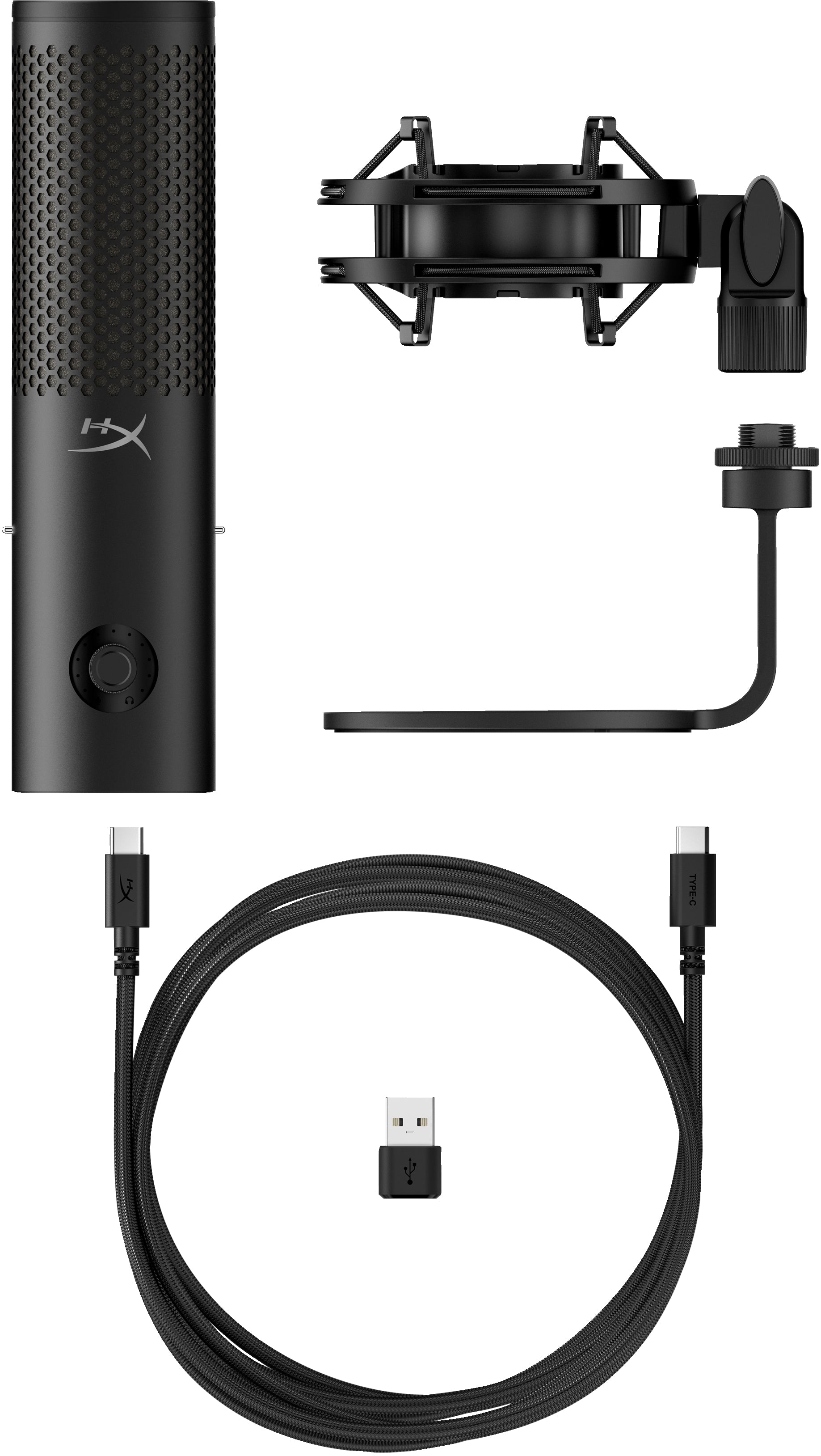 HP QuadCast 2 S – Tischmikrofon – USB, Kabelgebunden, 20–20'000 Hz – Schwarz
